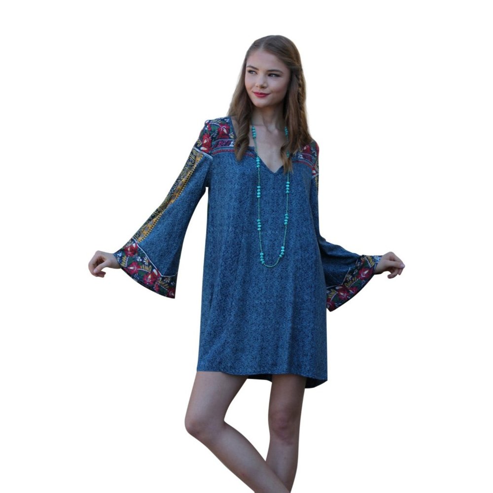 Angie Floral Bell Sleeve Dress